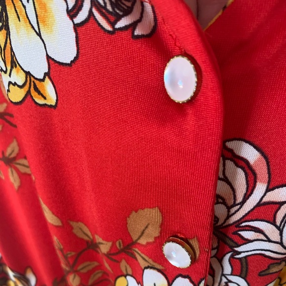 Carol Rose Red Floral Summer Dress - Picture 3 of 5